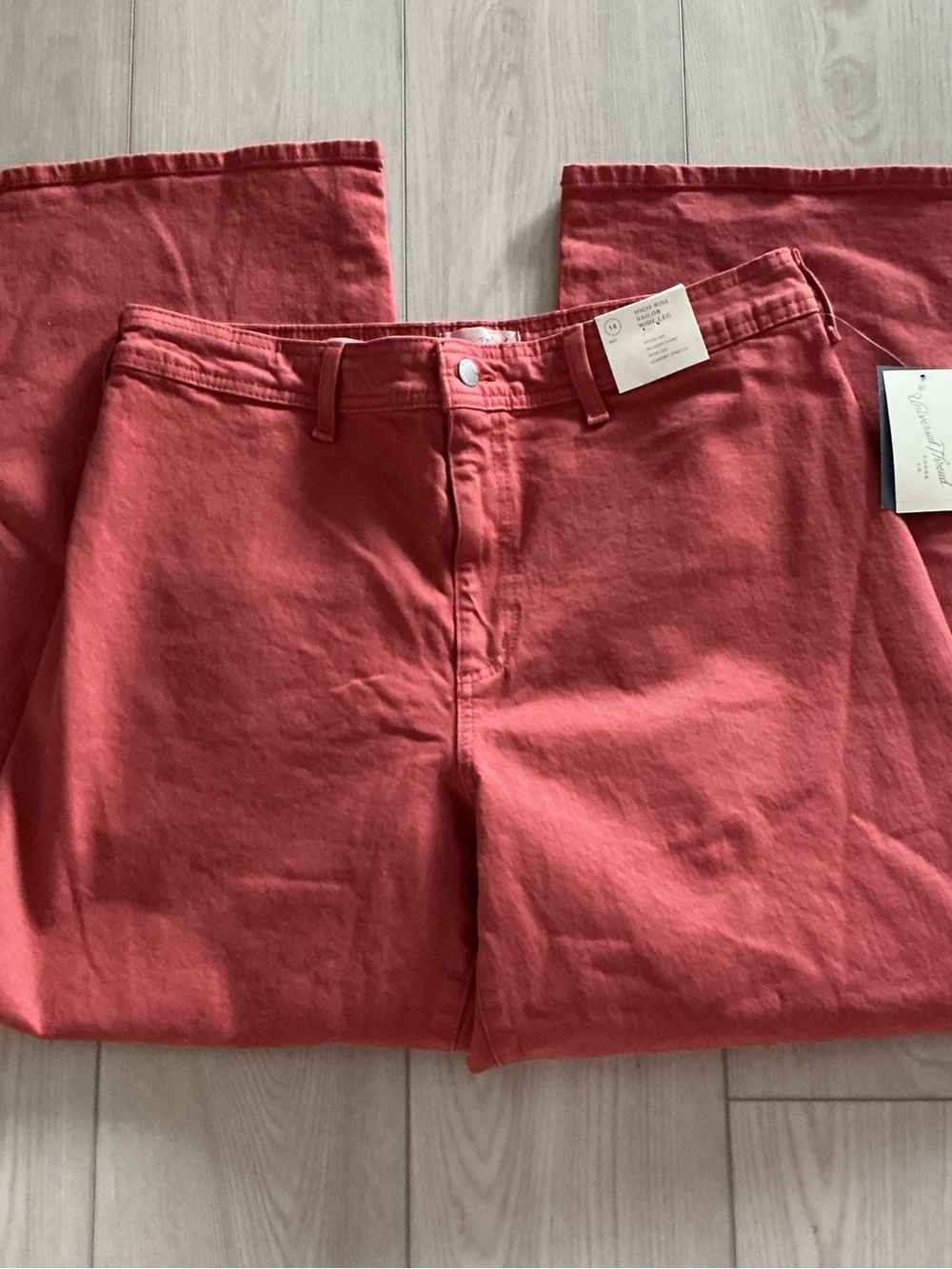 Universal Thread Flared Jeans in Coral Pink